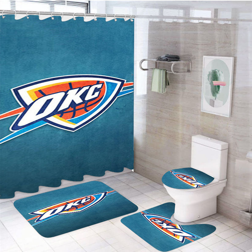 The Oklahoma City Thunder 4Pcs Bathroom Set Shower Curtain