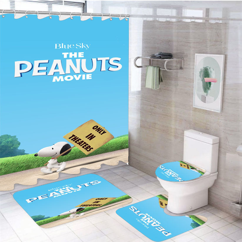 The Peanuts Movie 4Pcs Bathroom Set Shower Curtain