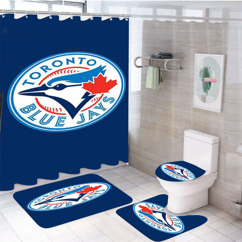 Toronto Blue Jays 4Pcs Bathroom Set Shower Curtain