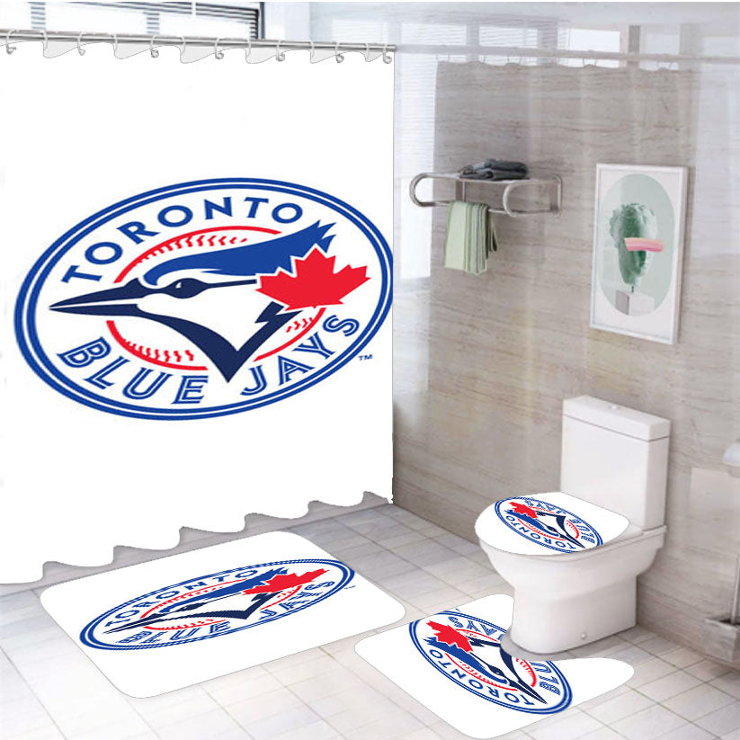 Toronto Blue Jays Logo 4Pcs Bathroom Set Shower Curtain