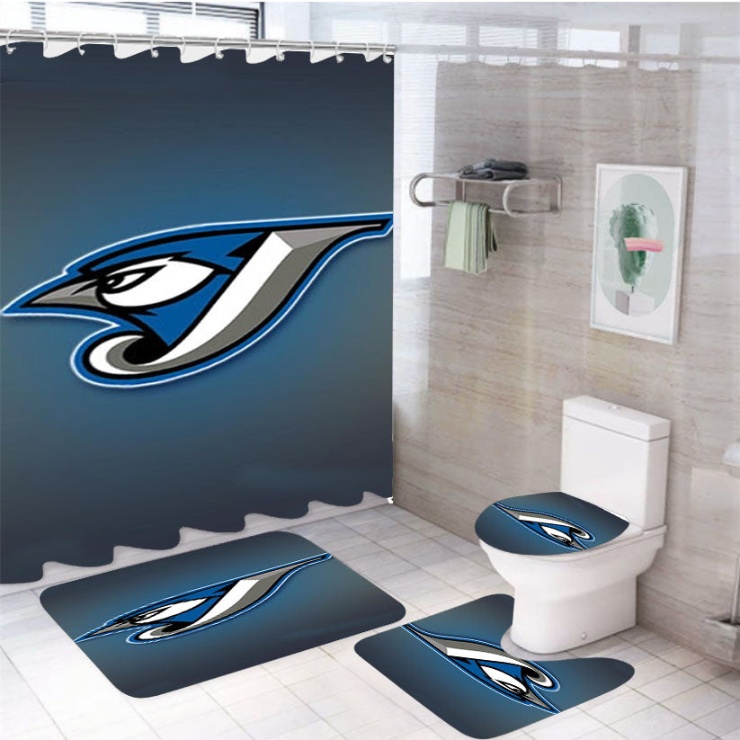 Toronto Blue Jays Symbol 4Pcs Bathroom Set Shower Curtain