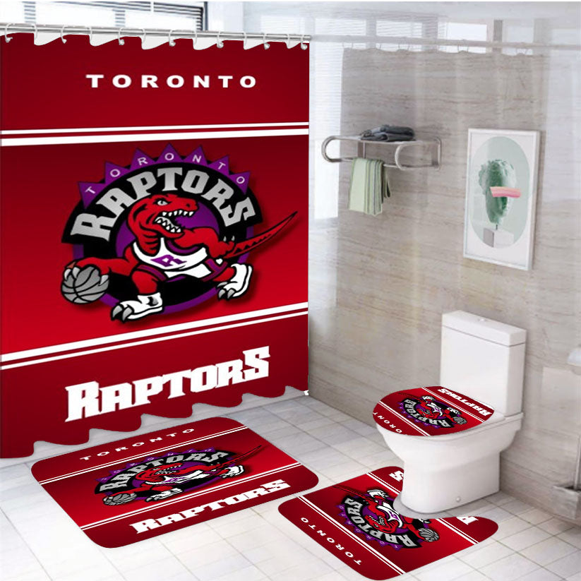 Toronto Raptors Nba Basketball 4Pcs Bathroom Set Shower Curtain