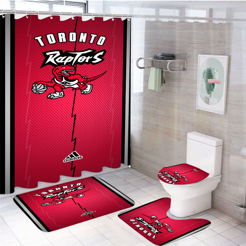 Toronto Raptors Smartphone 4Pcs Bathroom Set Shower Curtain