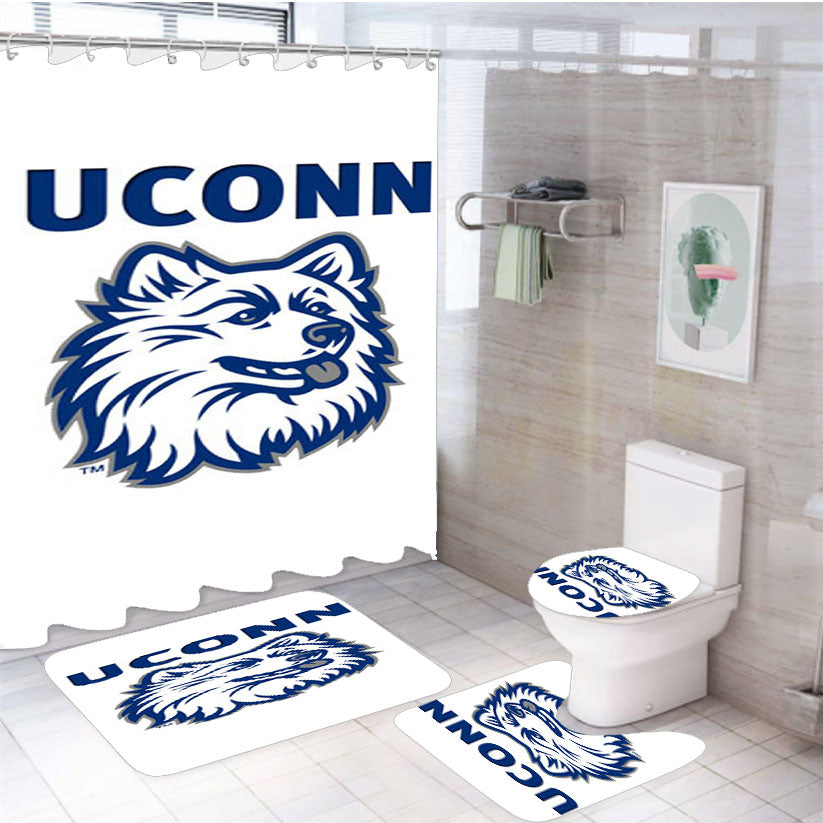 Uconn Symbol 4Pcs Bathroom Set Shower Curtain