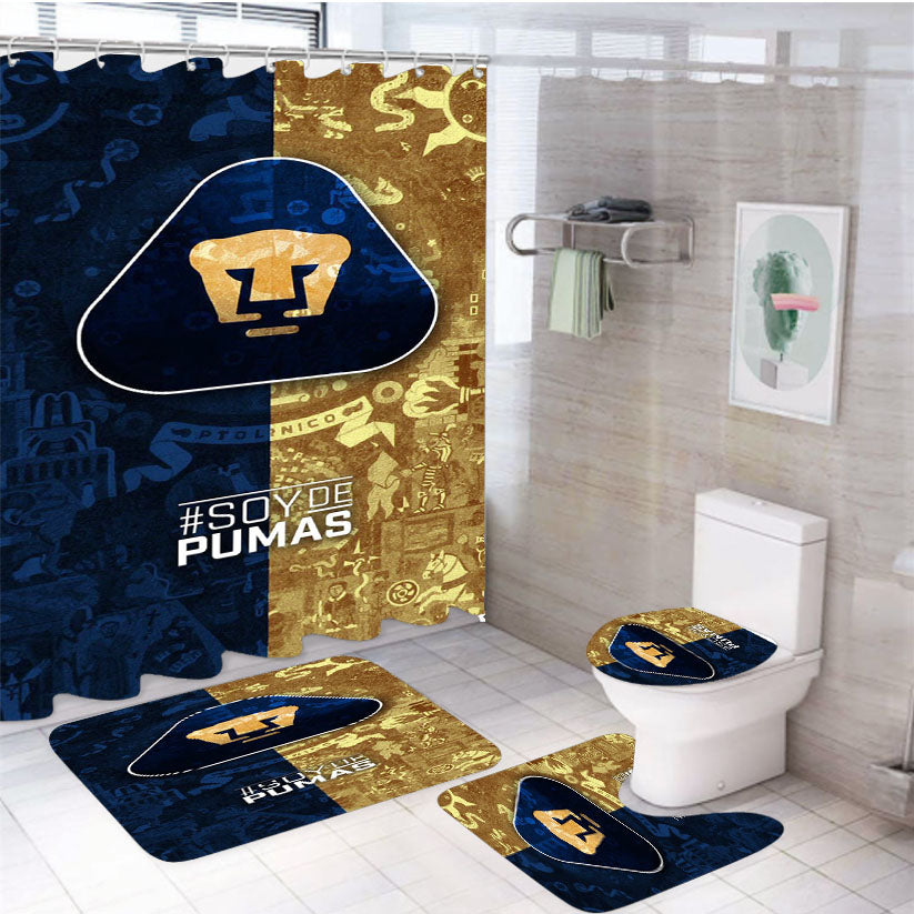 Unam Central Library 4Pcs Bathroom Set Shower Curtain