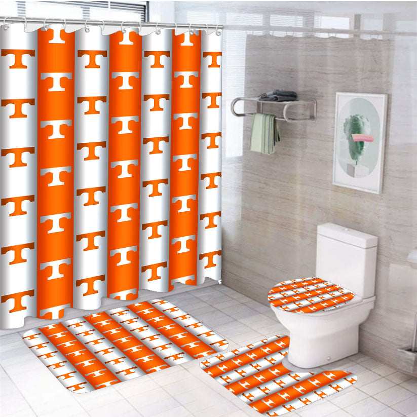 University Of Tennessee Vols Line 4Pcs Bathroom Set Shower Curtain