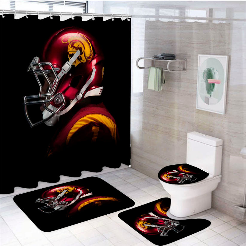 Usc Trojans Logo 2 4Pcs Bathroom Set Shower Curtain