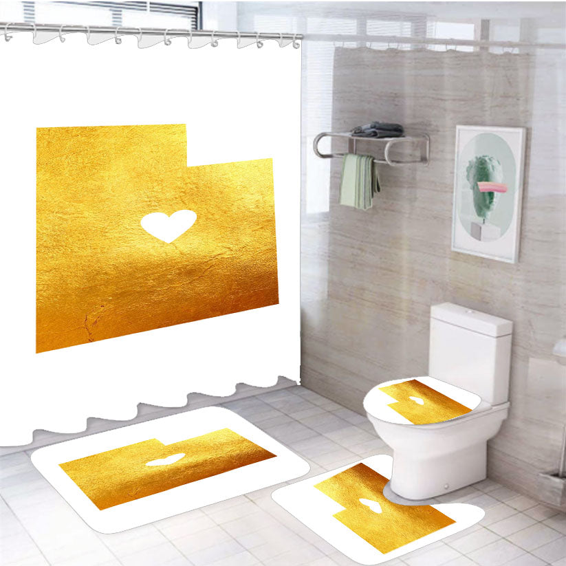 Utah Golden States Map 4Pcs Bathroom Set Shower Curtain