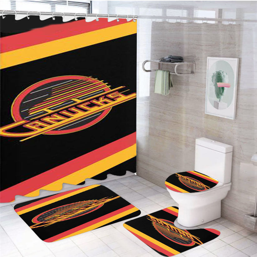 Vancouver Canucks Ice Hockey Team Nhl 4Pcs Bathroom Set Shower Curtain