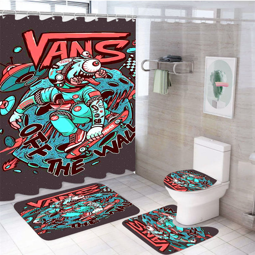 Vans Art Pink Blue 4Pcs Bathroom Set Shower Curtain