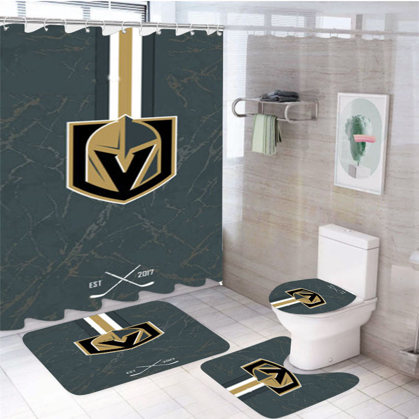 Vegas Golden Knights Est 2017 4Pcs Bathroom Set Shower Curtain