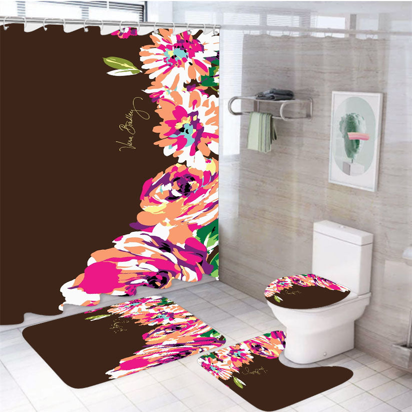 Vera Bradley Elegant Paisley 4Pcs Bathroom Set Shower Curtain