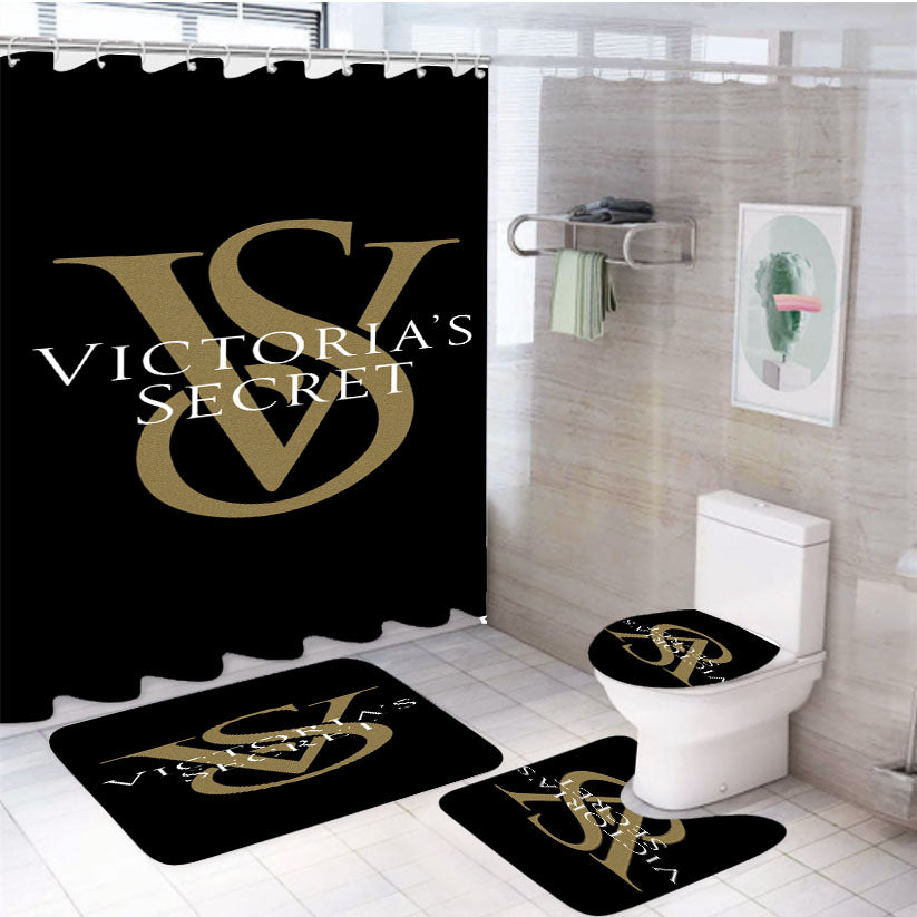 Victoria Secret 4Pcs Bathroom Set Shower Curtain