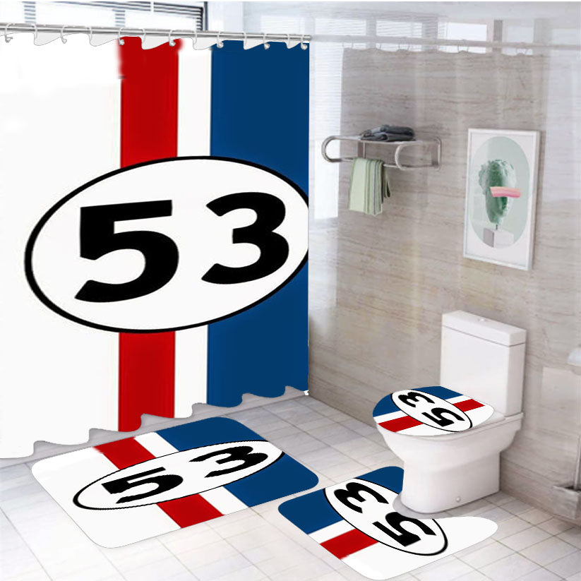 Vw Herbie 4Pcs Bathroom Set Shower Curtain