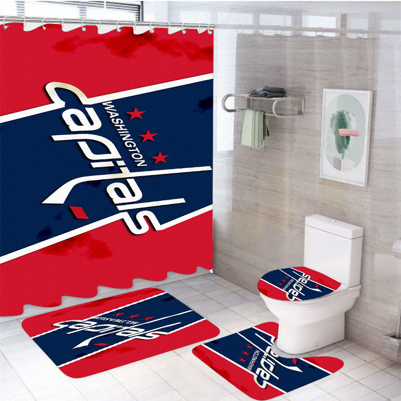 Washington Capitals 3 4Pcs Bathroom Set Shower Curtain