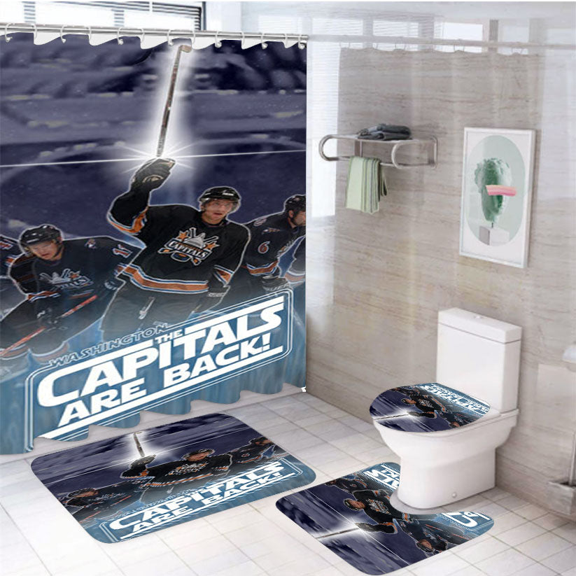 Washington Capitals Are Back 4Pcs Bathroom Set Shower Curtain