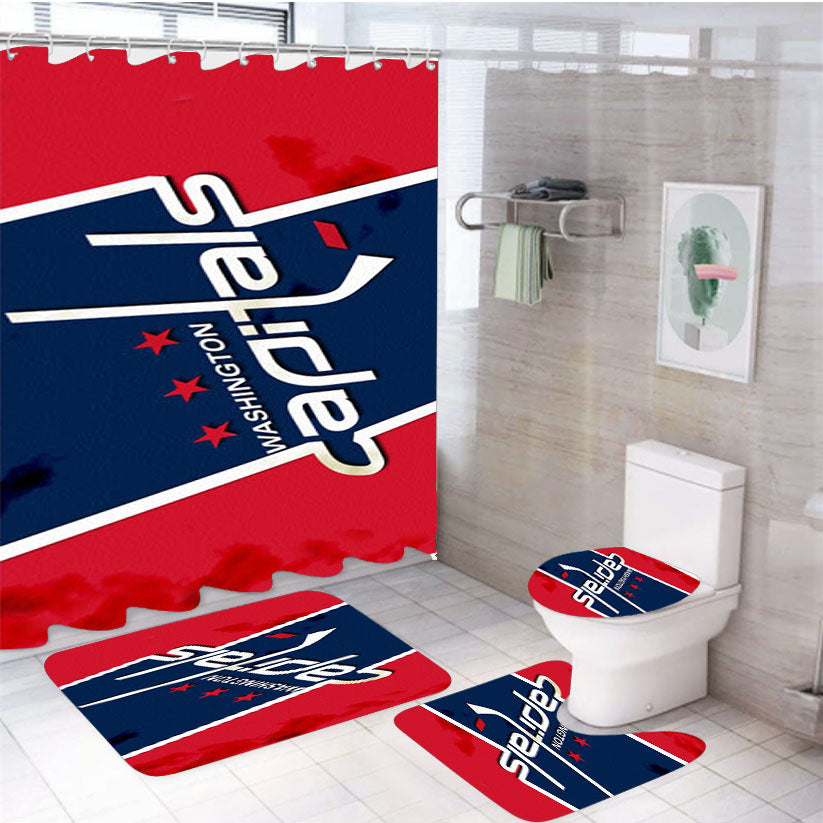 Washington Capitals Flag 4Pcs Bathroom Set Shower Curtain