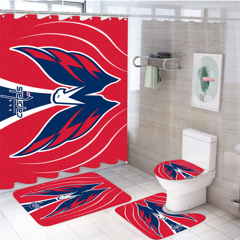Washington Capitals Logo 4Pcs Bathroom Set Shower Curtain