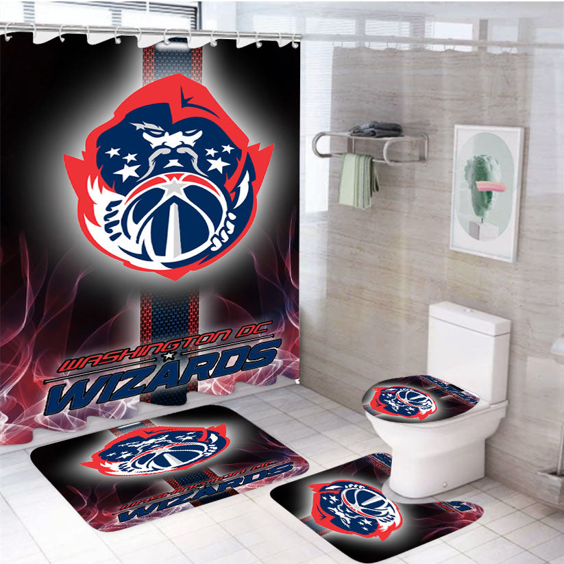 Washington Dc Wizards Art 4Pcs Bathroom Set Shower Curtain