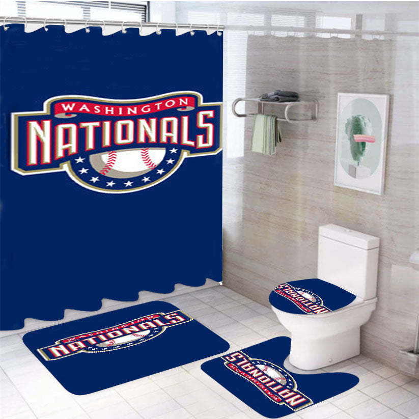 Washington Nationals 4Pcs Bathroom Set Shower Curtain