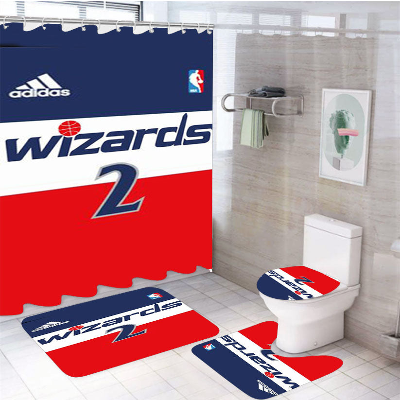 Washington Wizards Jersey 4Pcs Bathroom Set Shower Curtain