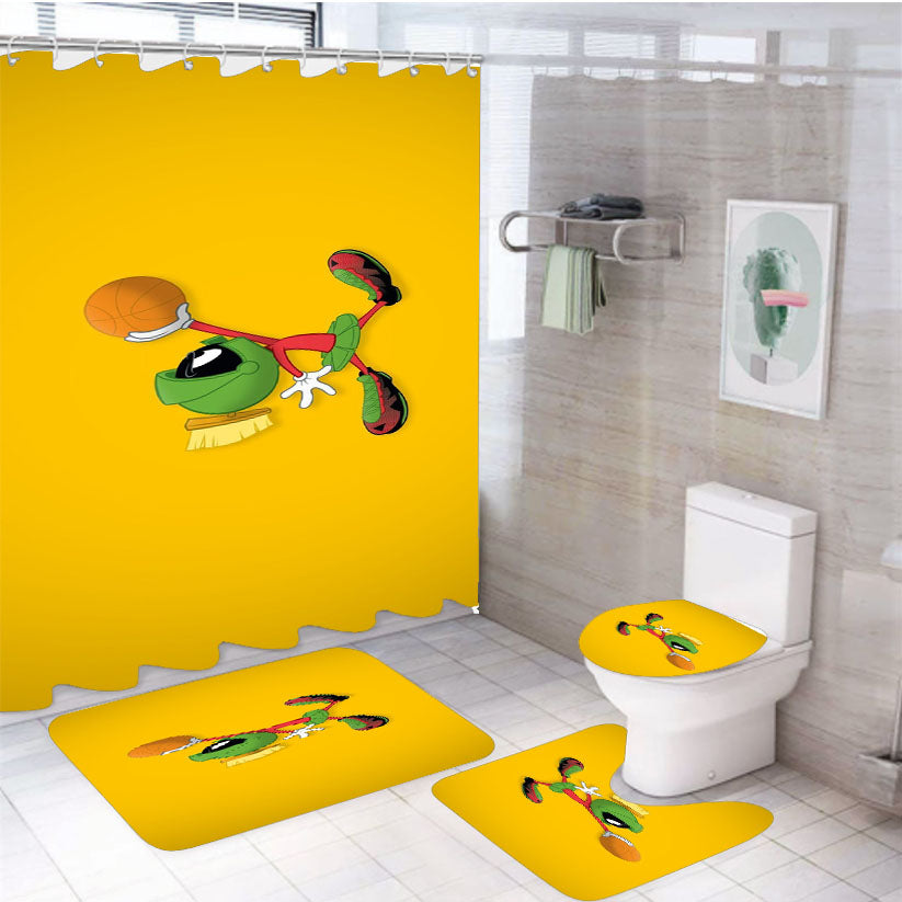 Yellow Marvin The Martian Basketball 4Pcs Bathroom Set Shower Curtain