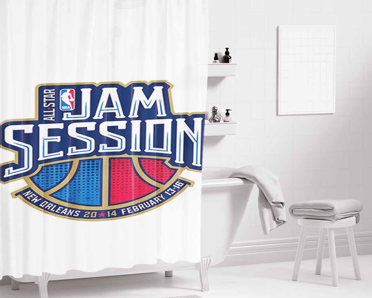 All Star Jam Session Bathroom Shower Curtain Fabric Waterproof | 66 X 72 Inch