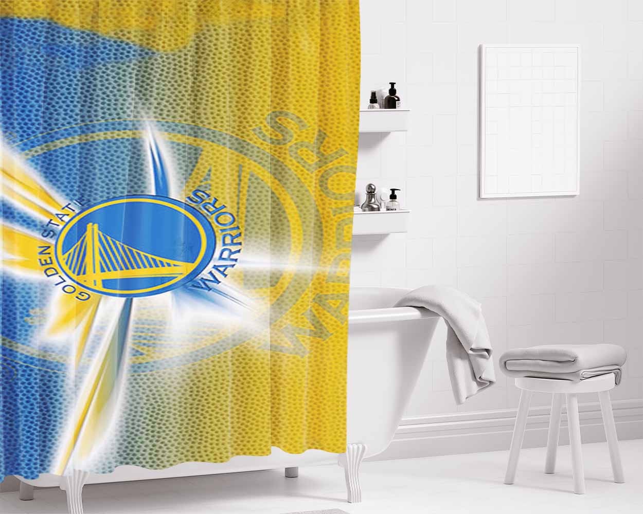 Amazing Golden State Bathroom Shower Curtain Fabric Waterproof | 66 X 72 Inch