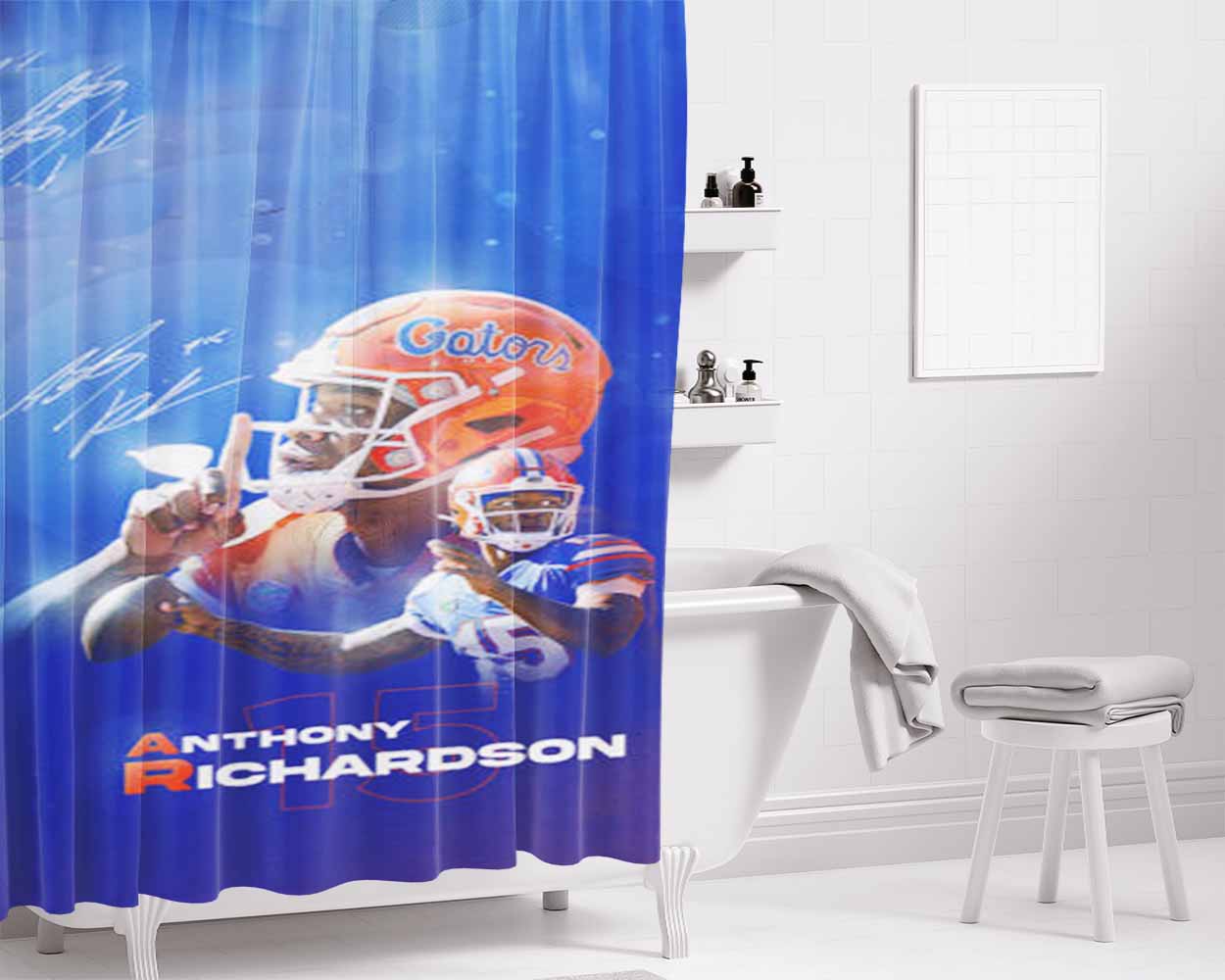 Anthony Richardson Gators Bathroom Shower Curtain Fabric Waterproof | 66 X 72 Inch