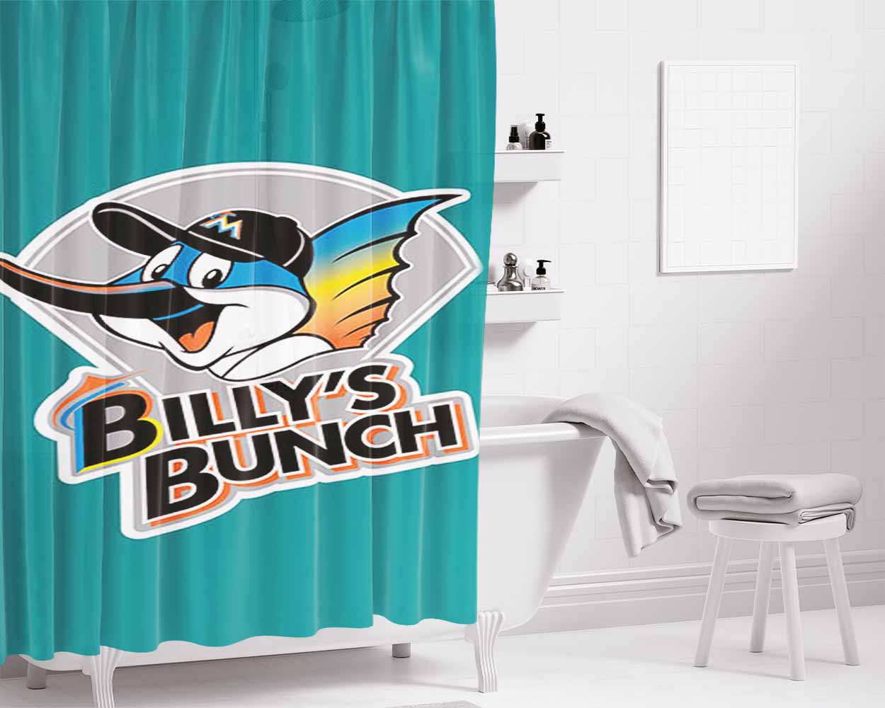 Billy Bunch Miami Club Bathroom Shower Curtain Fabric Waterproof | 66 X 72 Inch