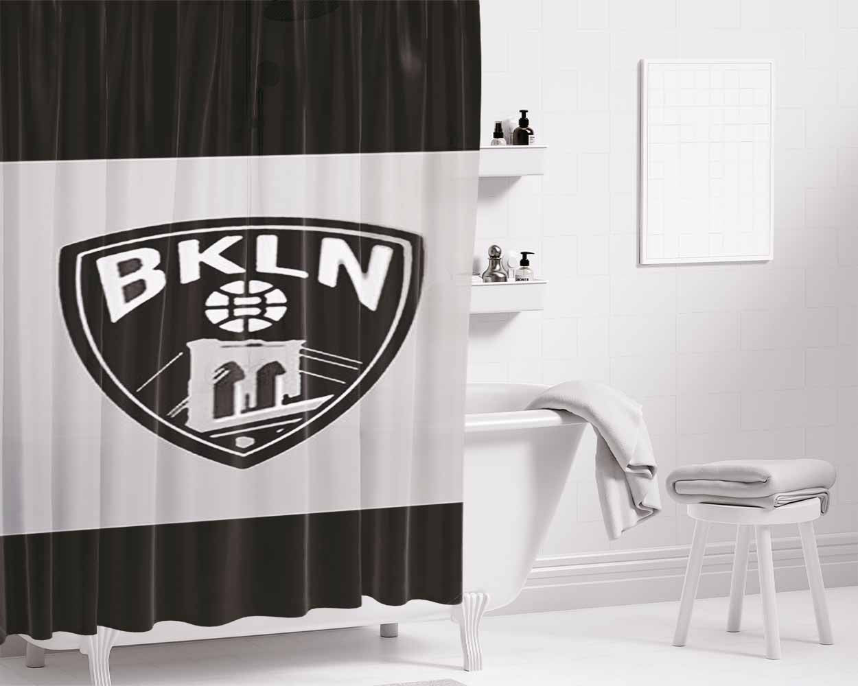 Bkln Bathroom Shower Curtain Fabric Waterproof | 66 X 72 Inch