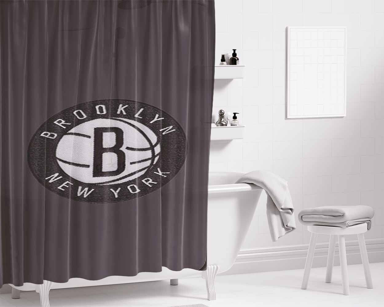 Broklin New York Bathroom Shower Curtain Fabric Waterproof | 66 X 72 Inch