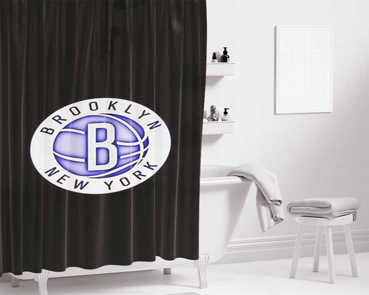 Brooklyn B New York Bathroom Shower Curtain Fabric Waterproof | 66 X 72 Inch