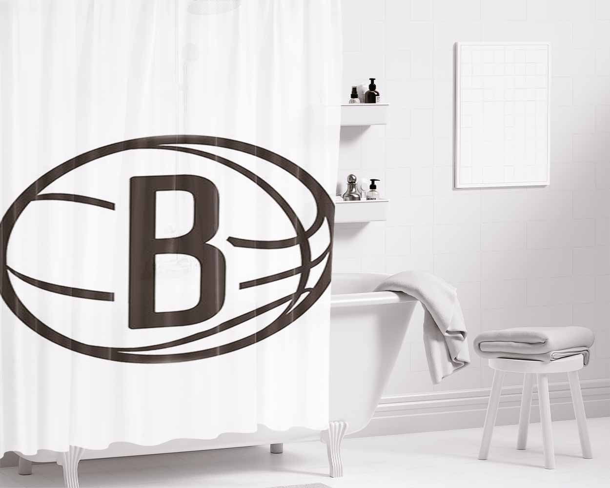 Brooklyn Cover Bathroom Shower Curtain Fabric Waterproof | 66 X 72 Inch