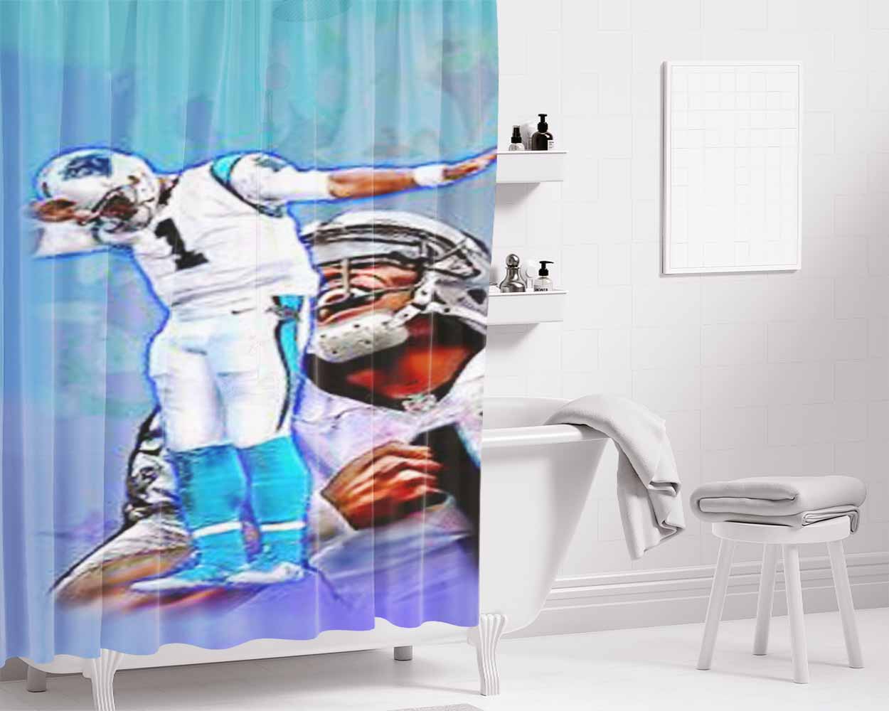 Cam Newton Dab 2 Bathroom Shower Curtain Fabric Waterproof | 66 X 72 Inch