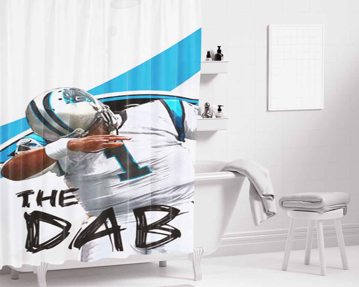 Cam Newton The Dab Bathroom Shower Curtain Fabric Waterproof | 66 X 72 Inch