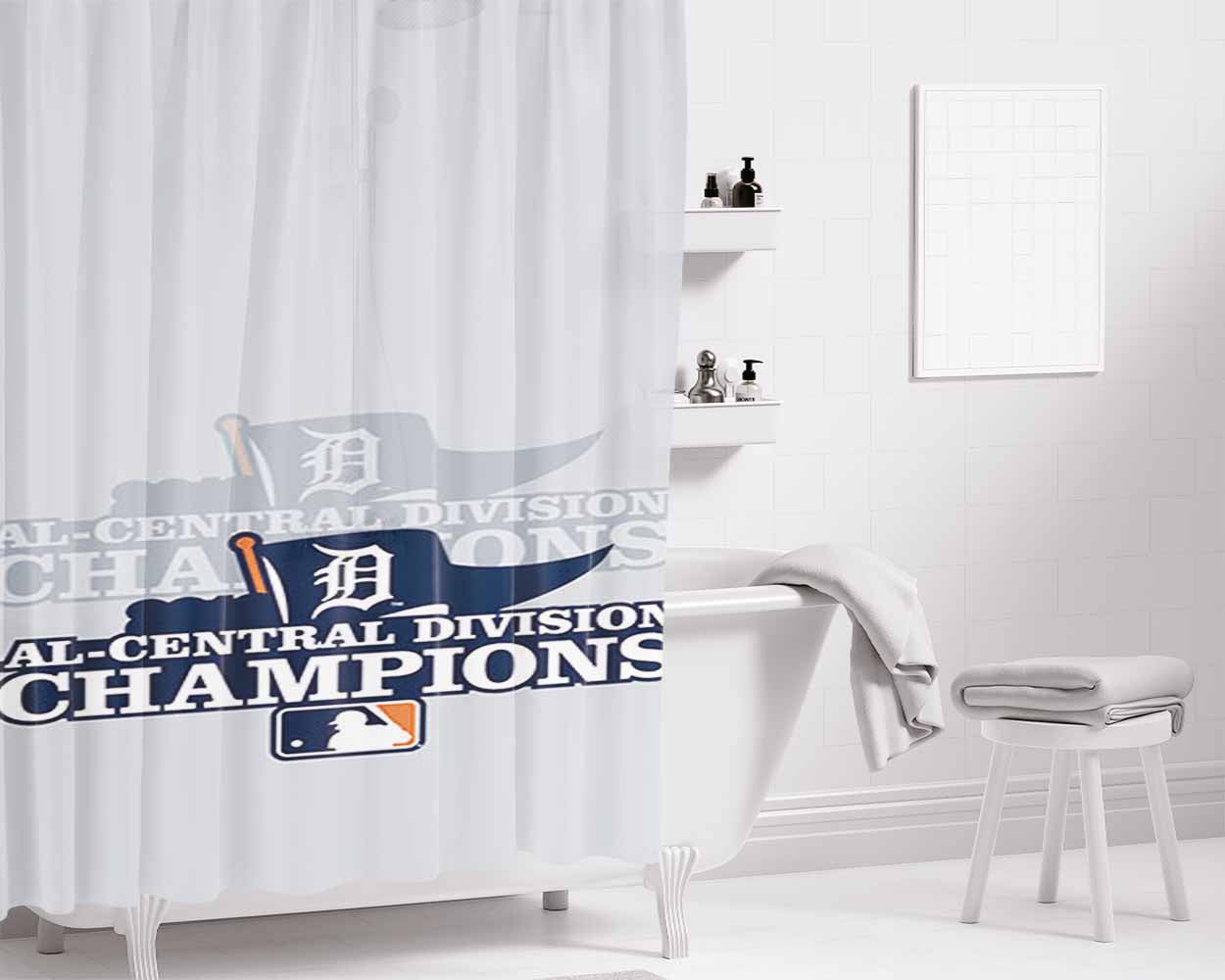 Central Devision Detroit Bathroom Shower Curtain Fabric Waterproof | 66 X 72 Inch