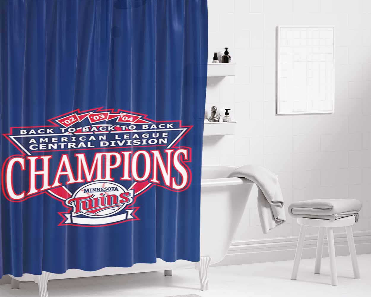 Champion Twins Bathroom Shower Curtain Fabric Waterproof | 66 X 72 Inch