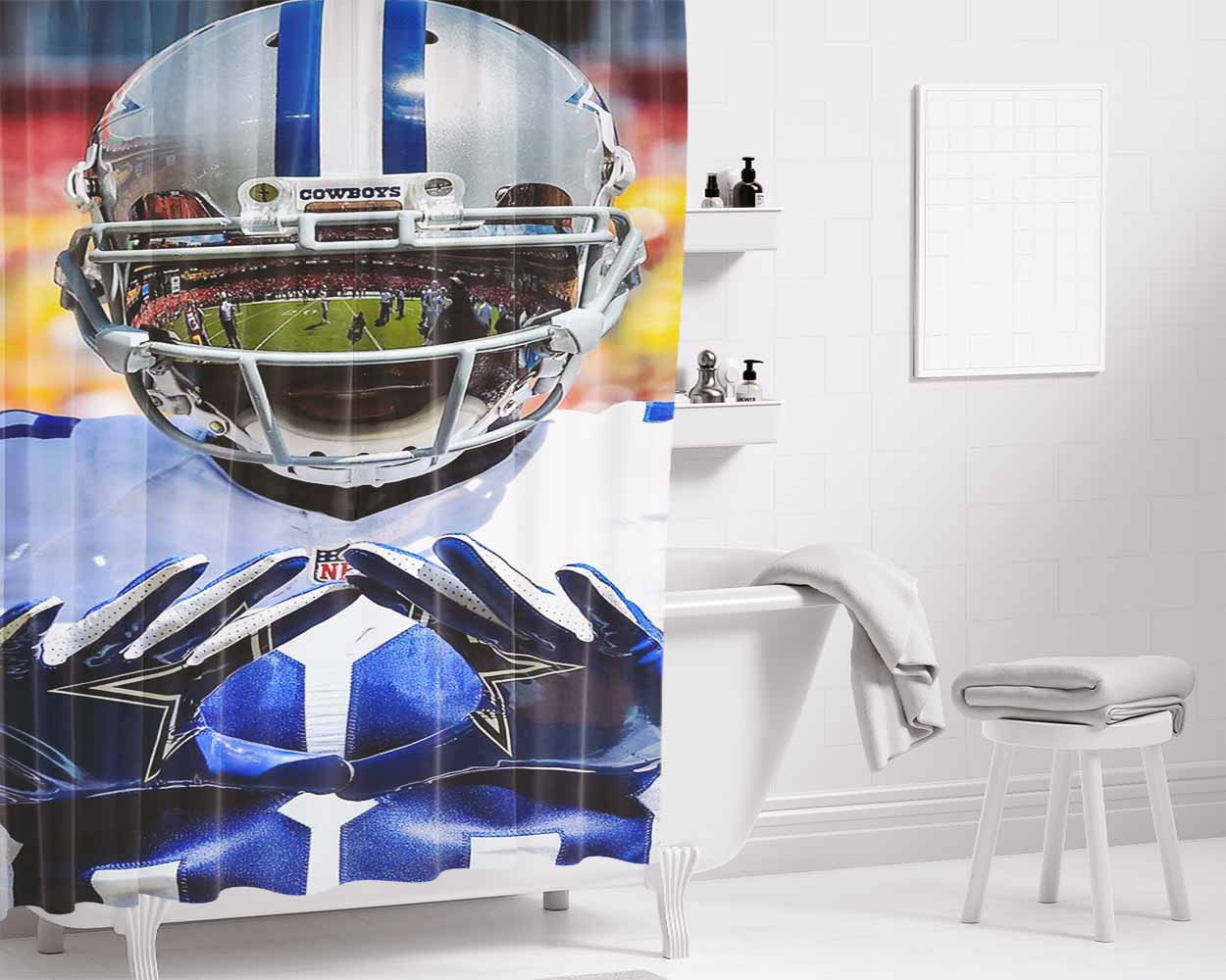 Dez Bryant Dallas Cowboys King Bathroom Shower Curtain Fabric Waterproof | 66 X 72 Inch