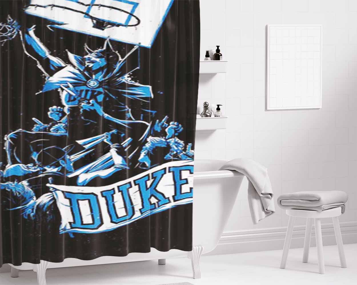 Duke Blue Devils Nba Logo 3 Bathroom Shower Curtain Fabric Waterproof | 66 X 72 Inch