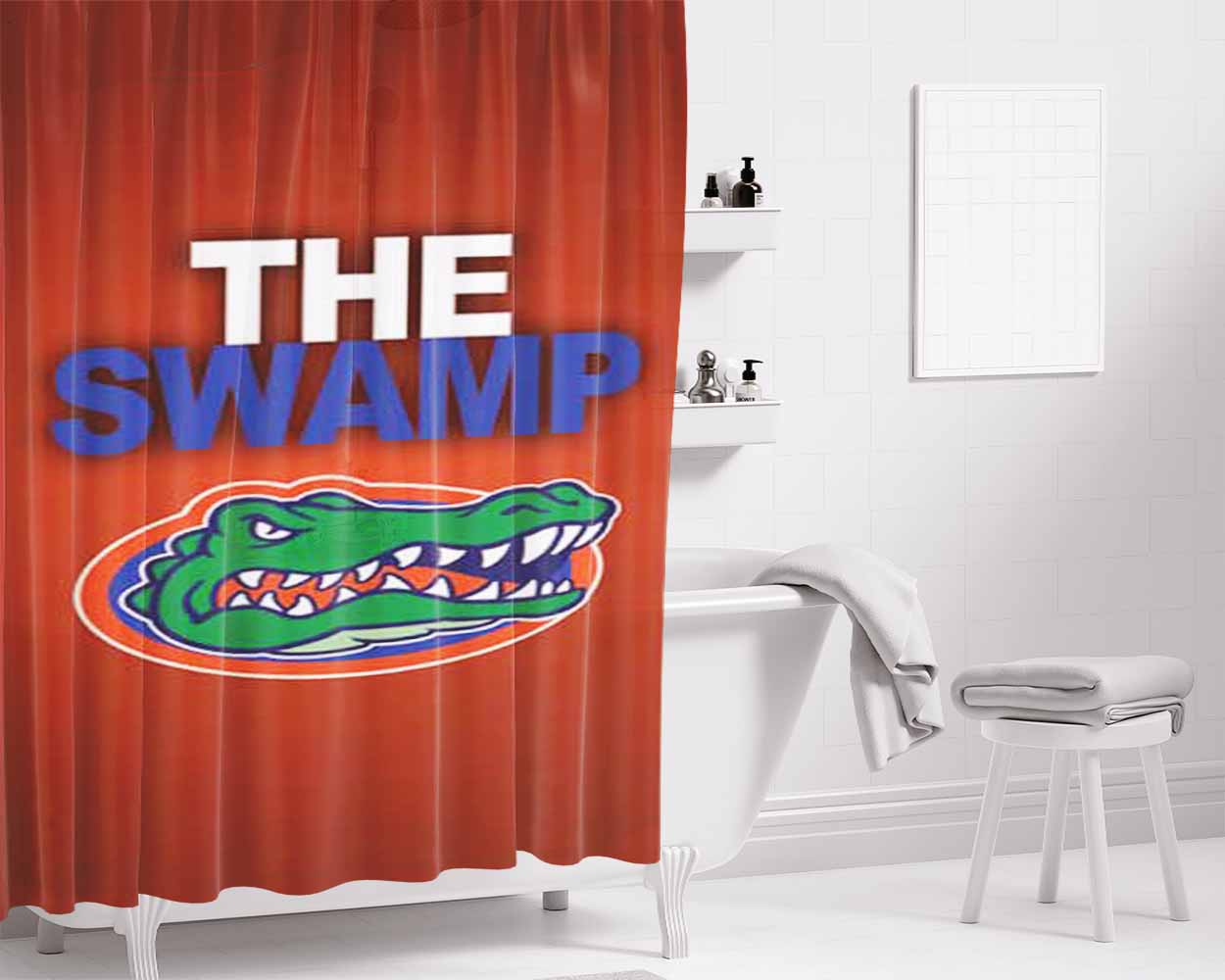 Florida Gators Swamp Bathroom Shower Curtain Fabric Waterproof | 66 X 72 Inch