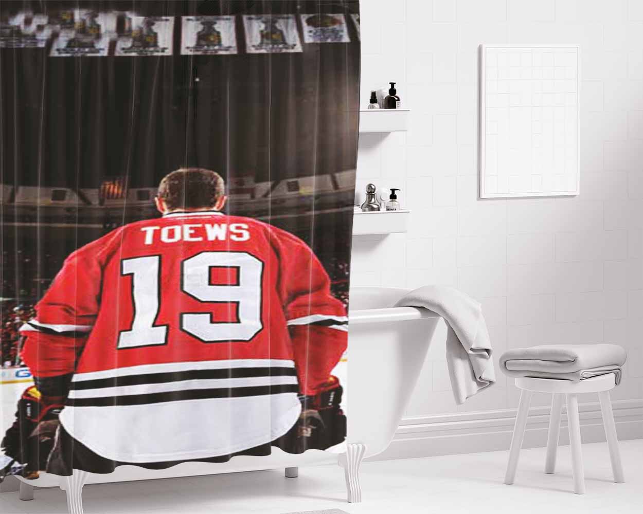 Jonathan Toews Bathroom Shower Curtain Fabric Waterproof | 66 X 72 Inch