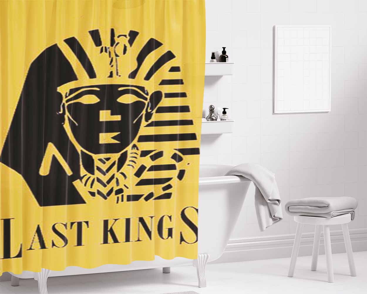 Last Kings Logo Bathroom Shower Curtain Fabric Waterproof | 66 X 72 Inch