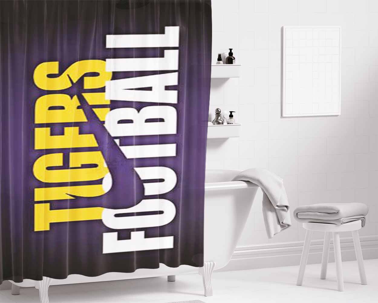 Lsu Tigers Tigers Football Bathroom Shower Curtain Fabric Waterproof | 66 X 72 Inch
