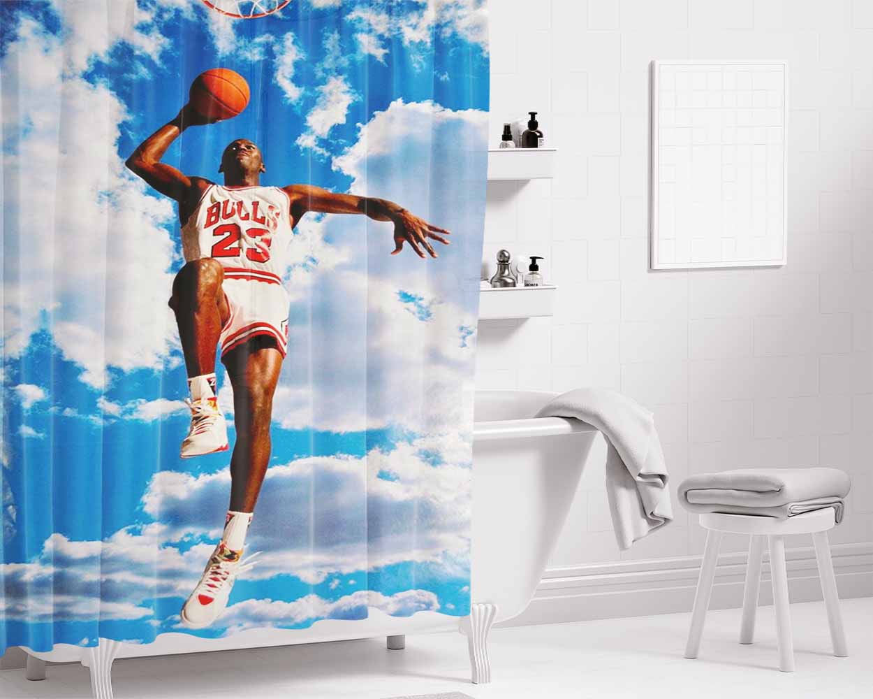 Michael Jordan Bulk 23 Bathroom Shower Curtain Fabric Waterproof | 66 X 72 Inch