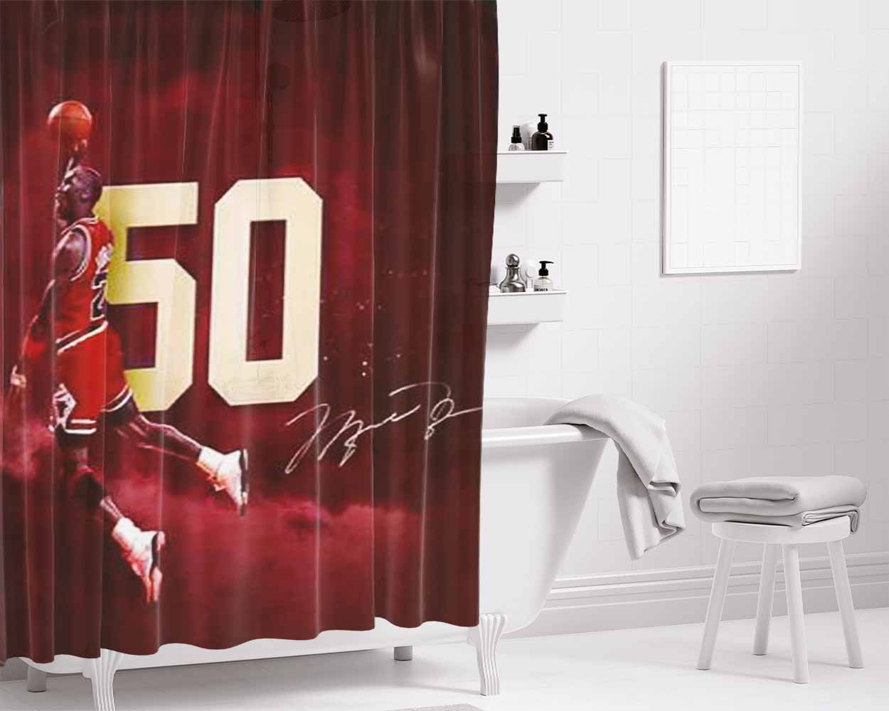 Michael Jordan Bathroom Shower Curtain Fabric Waterproof | 66 X 72 Inch