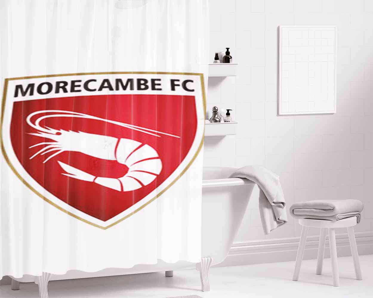 Morecambe Fc Logo Bathroom Shower Curtain Fabric Waterproof | 66 X 72 Inch
