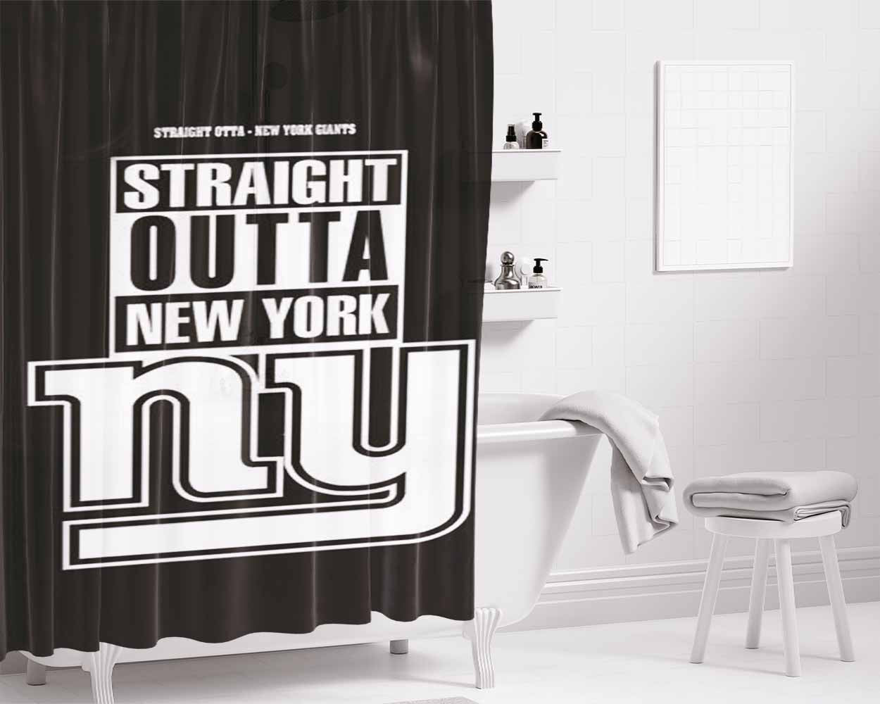 New York Giants 46 Bathroom Shower Curtain Fabric Waterproof | 66 X 72 Inch
