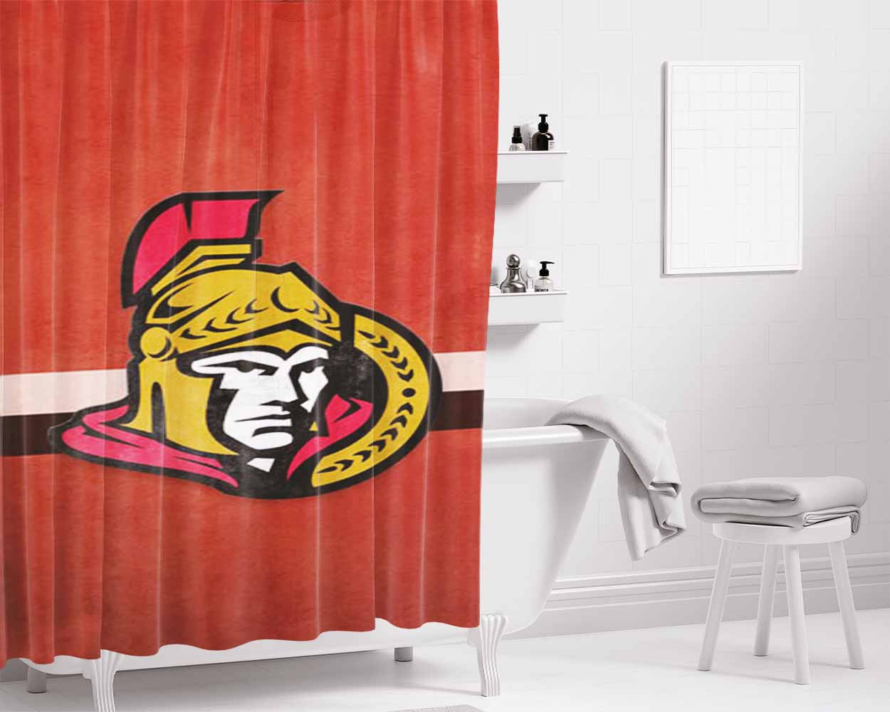 Ottawa Predators Bathroom Shower Curtain Fabric Waterproof | 66 X 72 Inch
