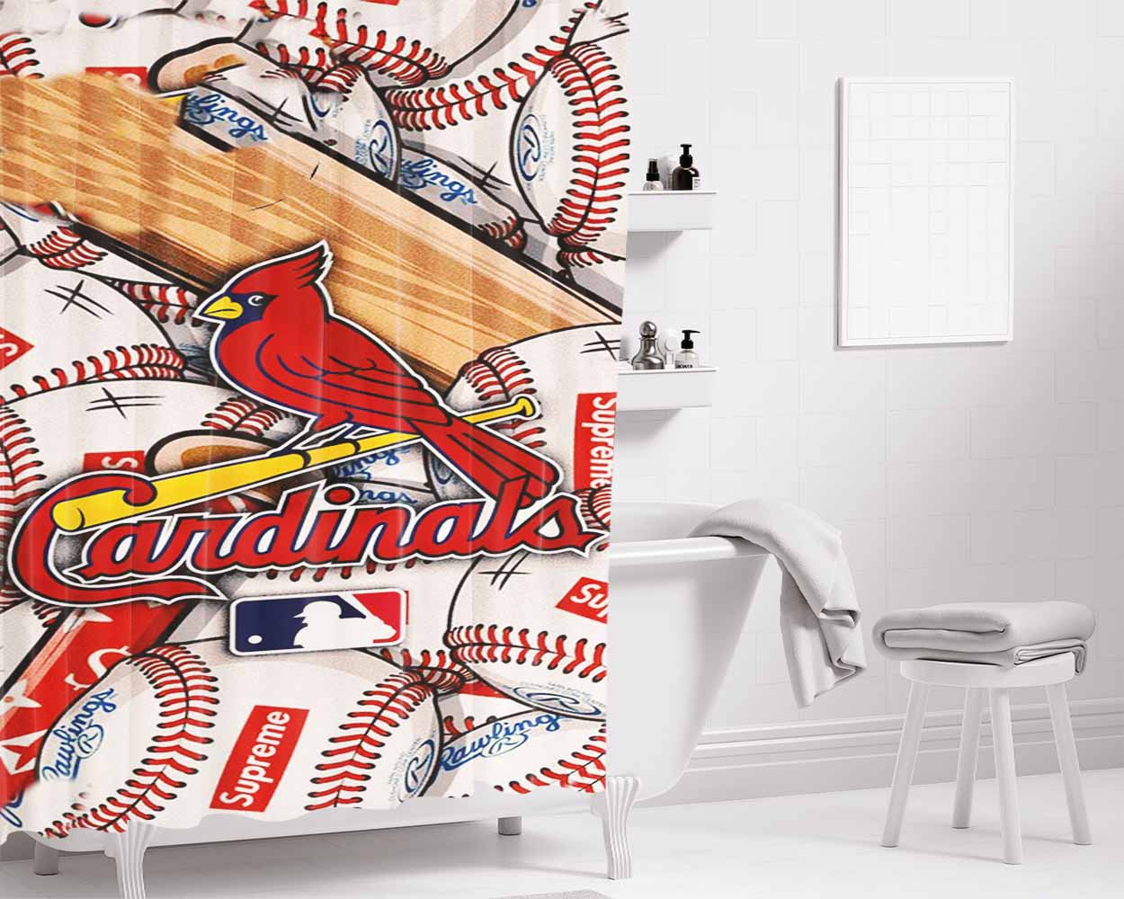 St Louis Cardinals Baseball The Best Bathroom Shower Curtain Fabric Waterproof | 66 X 72 Inch